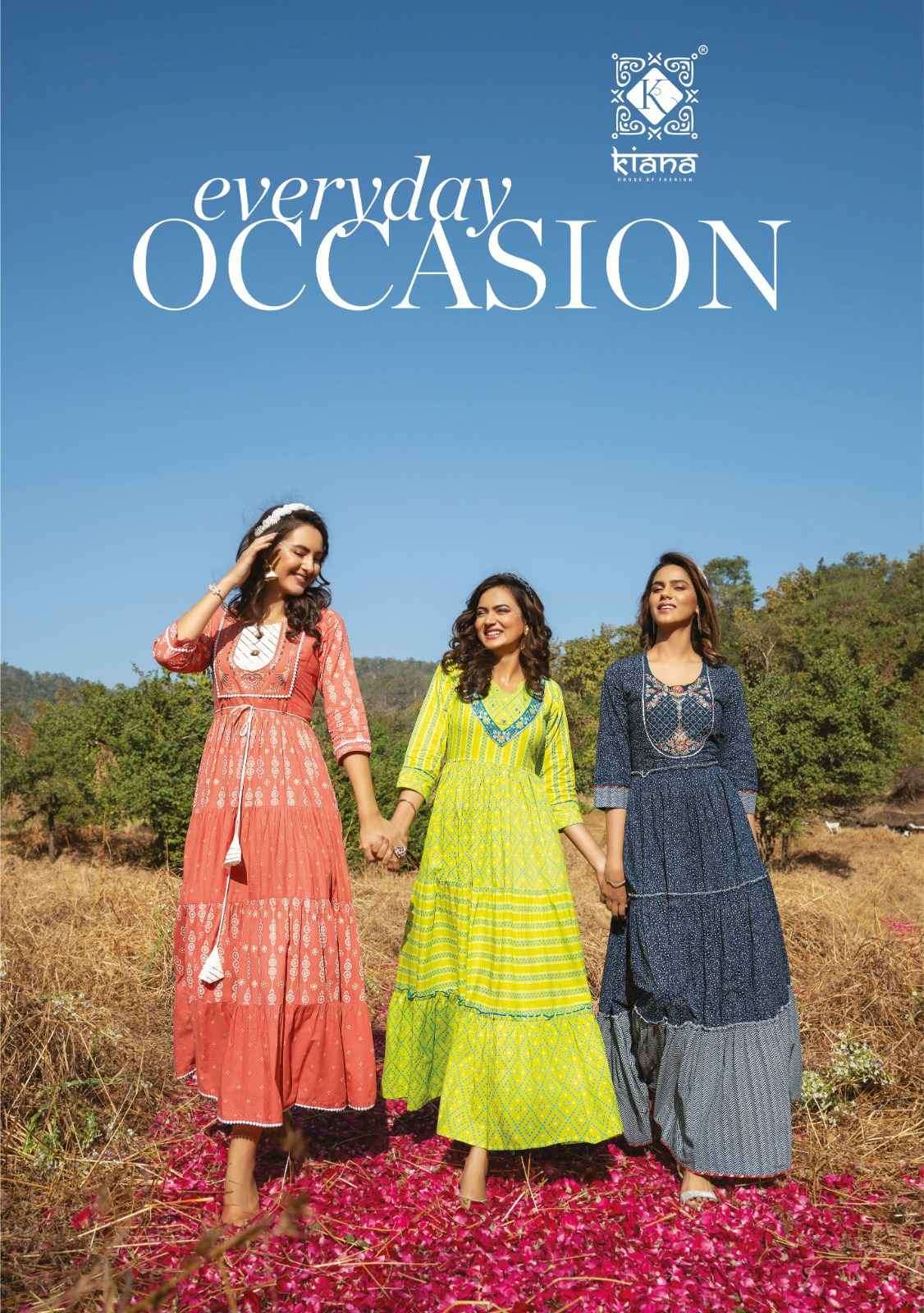Kiana Occasion Festive Collection Designer Long Kurti Gown Catalog Wholesaler