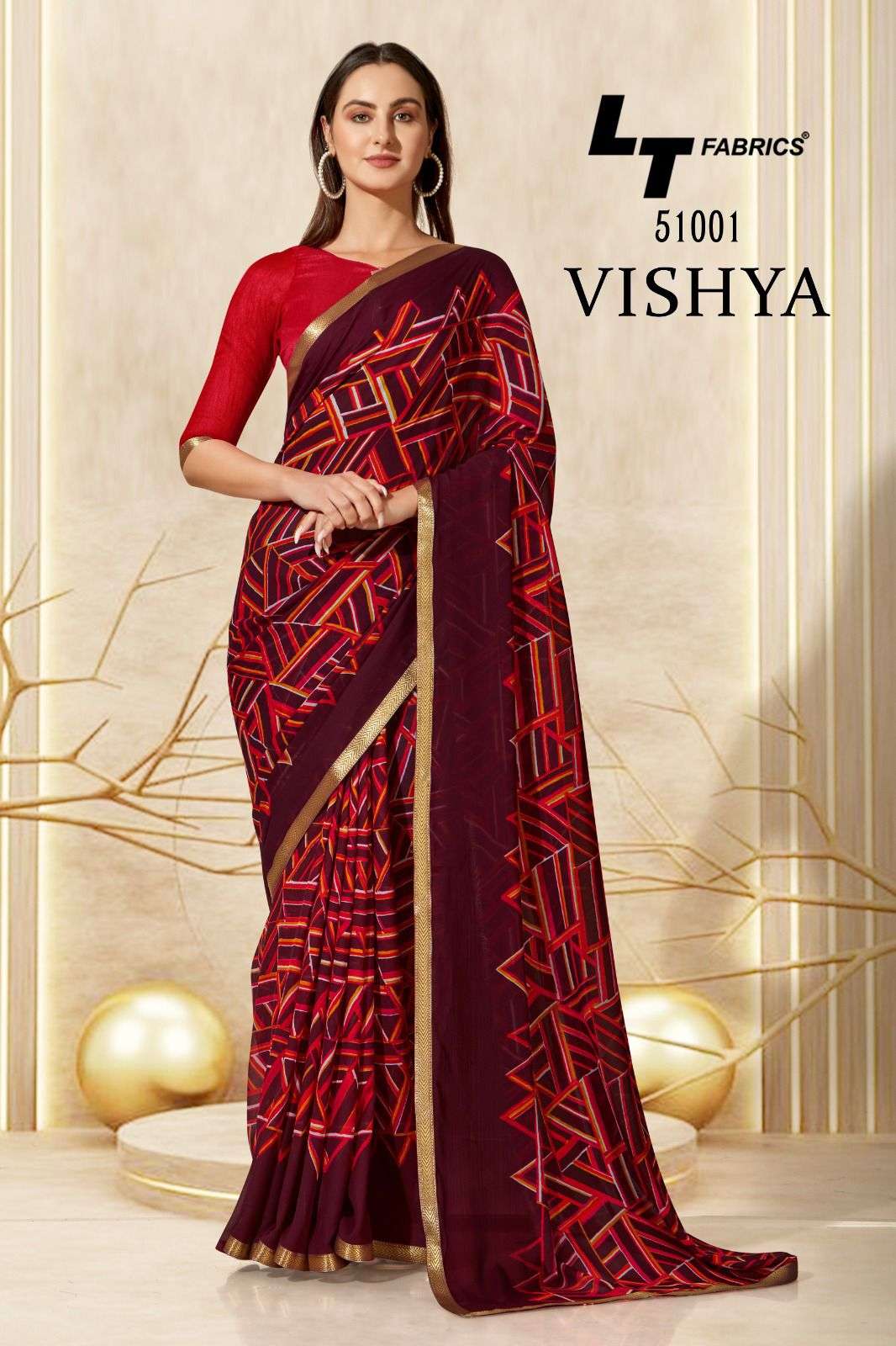 Lt Fabrics Vishya Fancy Print Daily To Wear Saree Catalog Wholesaler