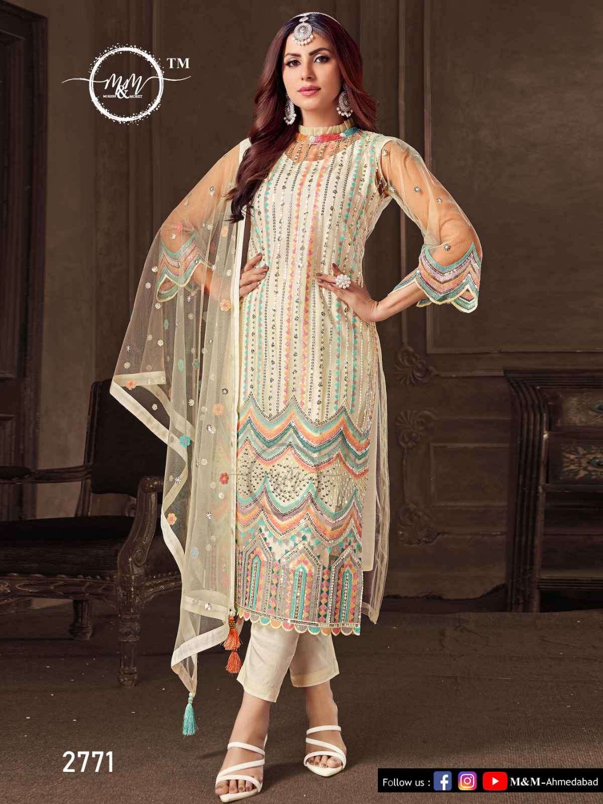 M And M 2771 Partywear Pakistani Style Dress Readymade Collection New Arrivals