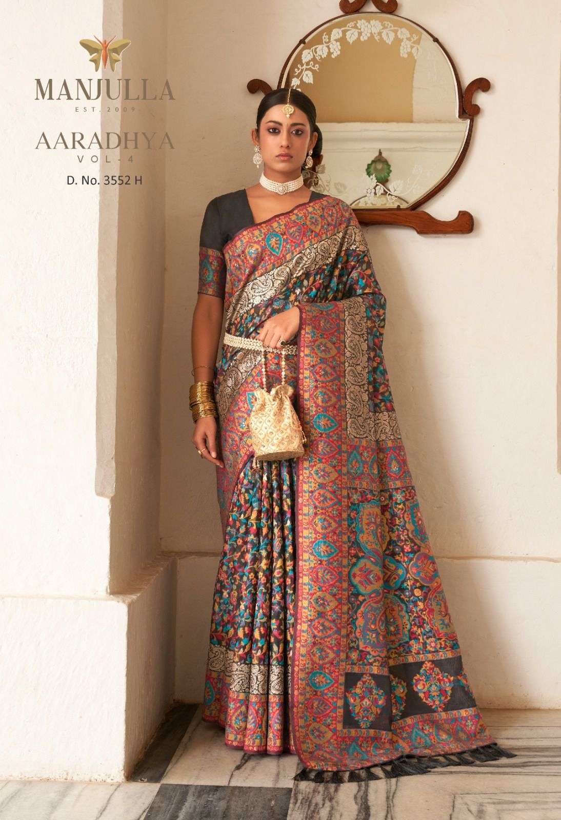 Manjula Aaradhya Vol 4 Heavy Kashmiri Designs Partywear Saree Catalog Wholesaler