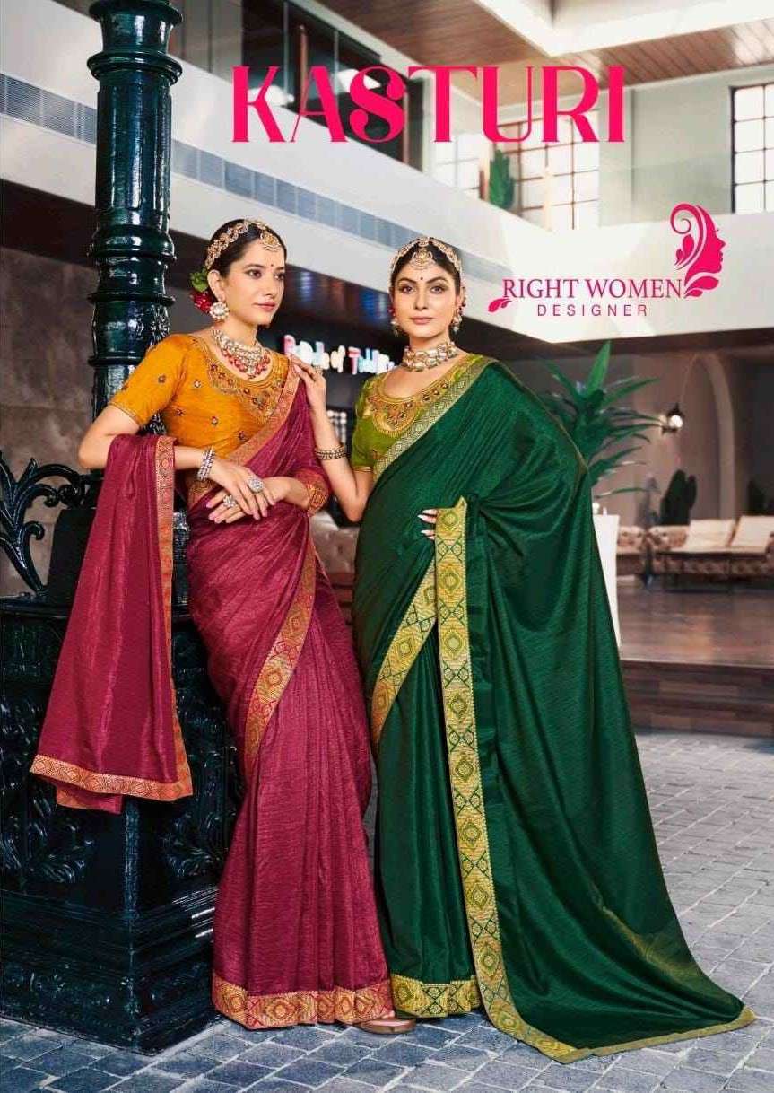 Right Women Kasturi Fancy Silk Ethnic Wear Saree Online Catalog Wholesaler