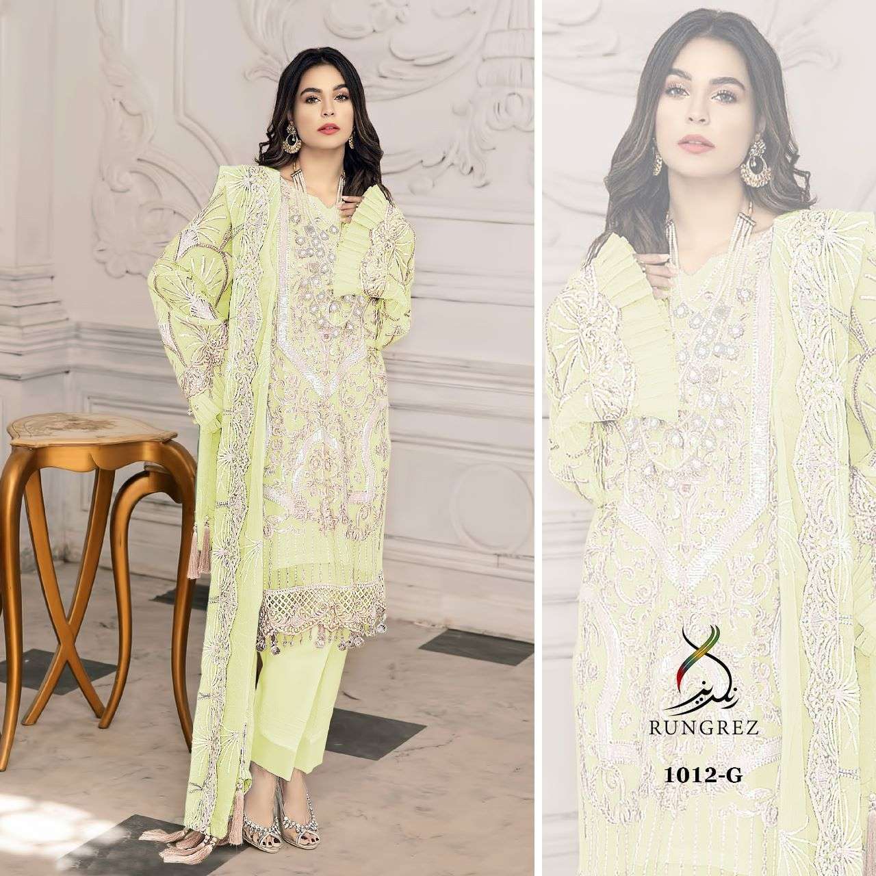 Rungrez 1012 G Pakistani Exclusive Designer Suit Collection