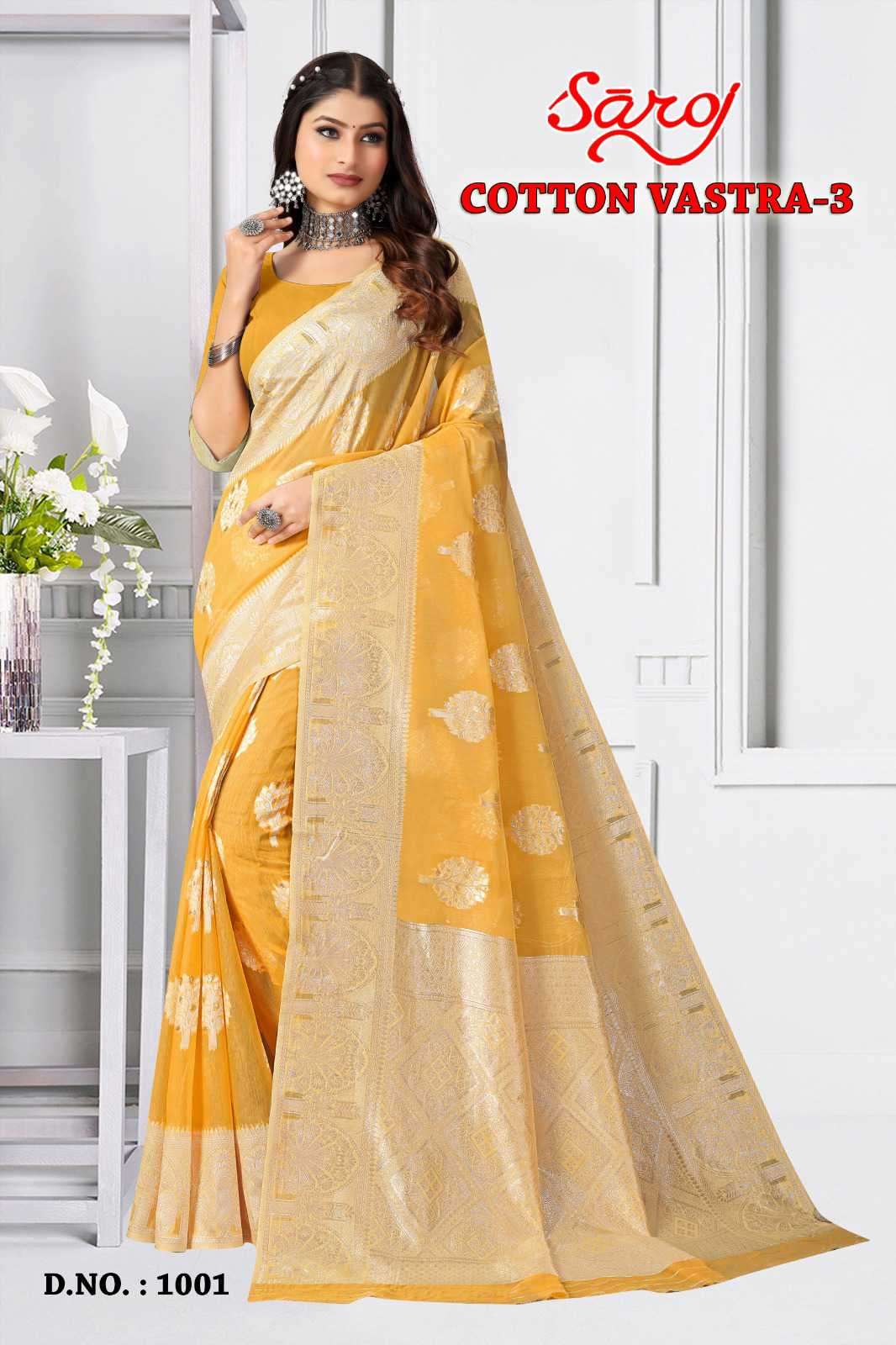 Saroj Sarees Cotton Vastra Vol 3 Exclusive Fancy Cotton Silk Saree Online Dealers