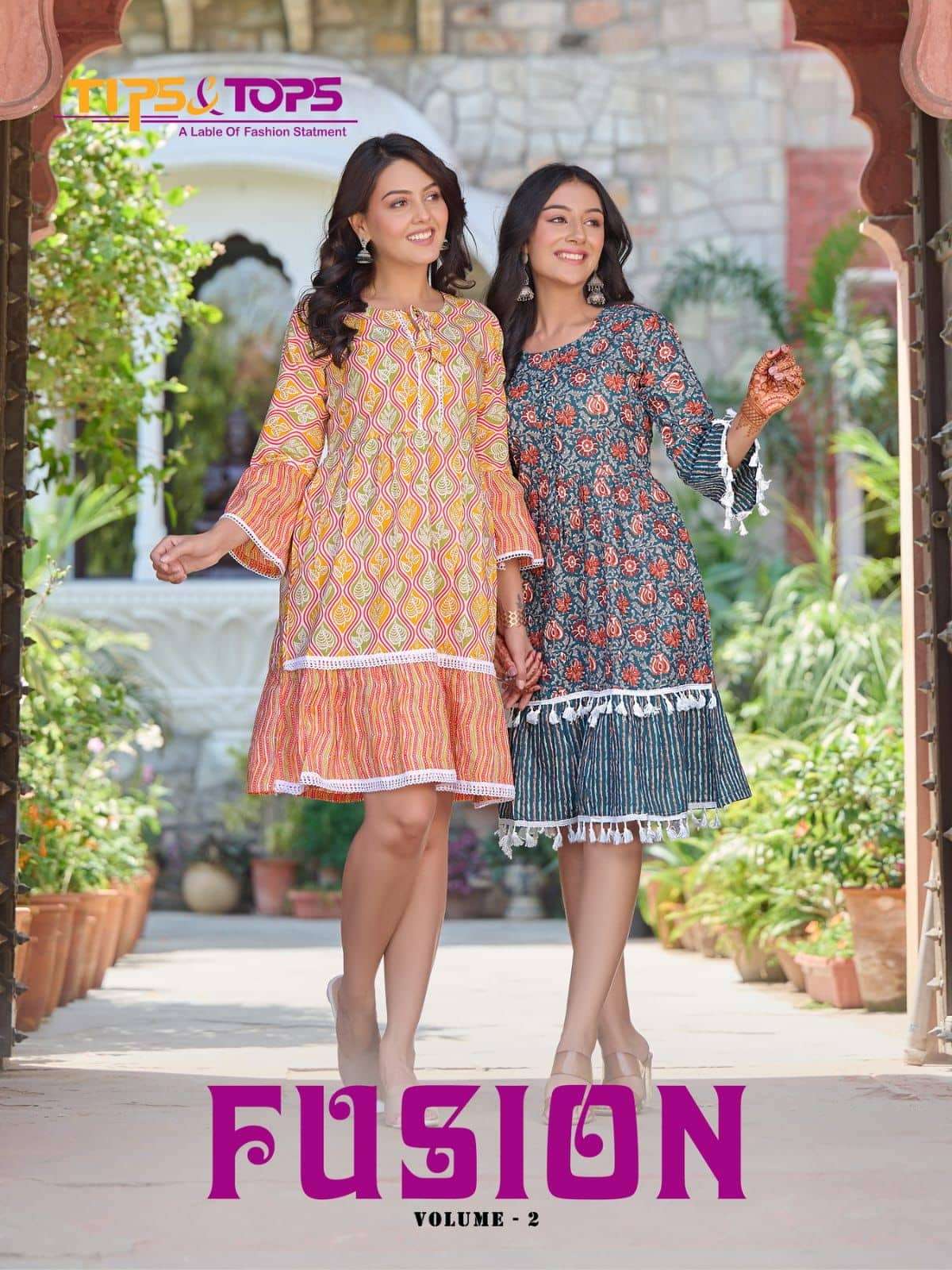 Tips and Tops Fusion Vol 2 fancy Stitching Cotton Short tunics new Summer Collection