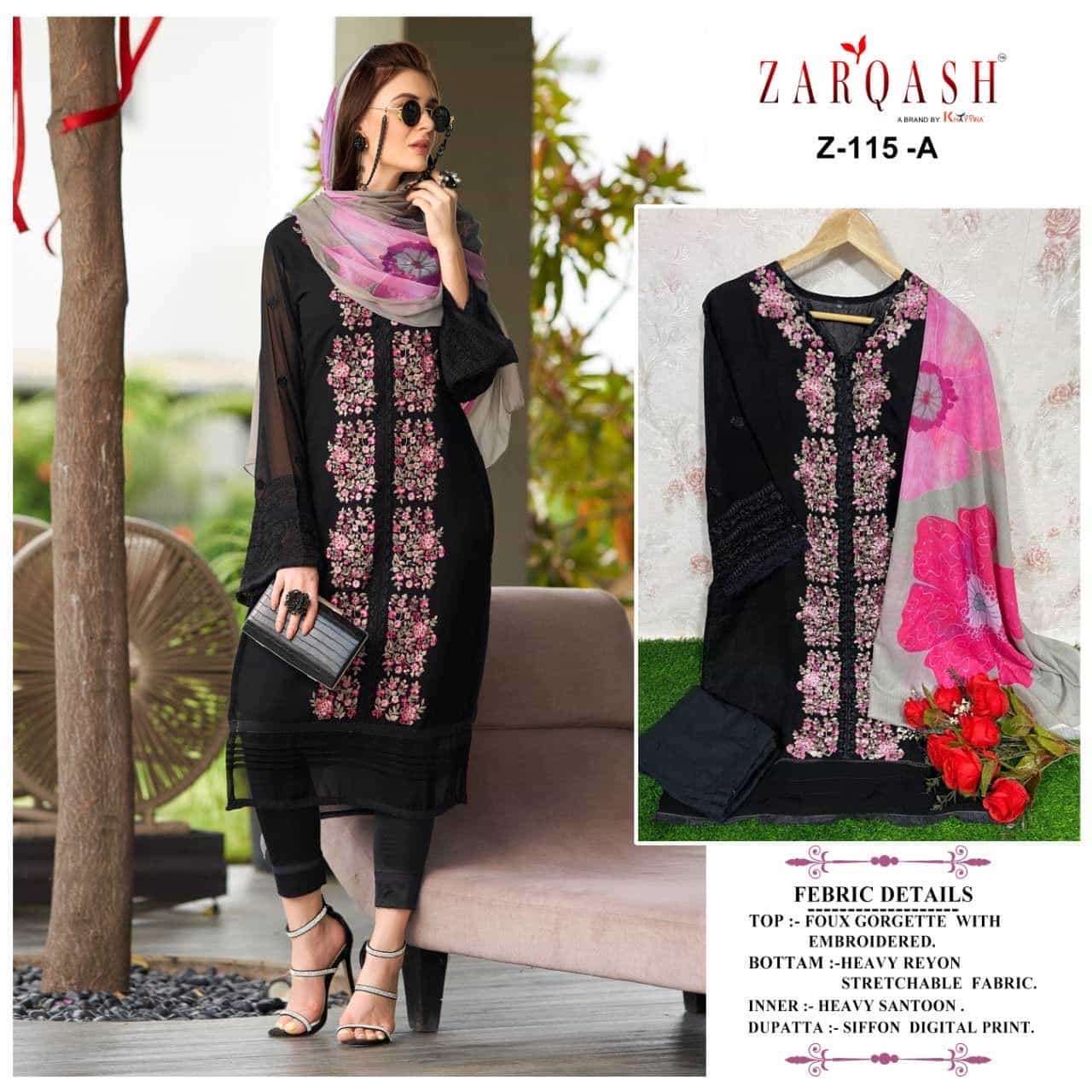 Zarqash Z 115 A Readymade Designer Pakistani Suit Wholasaler