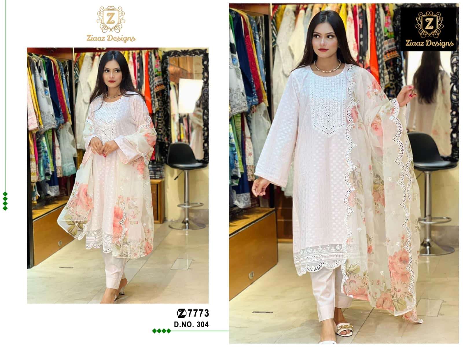 Ziaaz Designs 304 Pakistani Embroidered Salwara Suit Collection