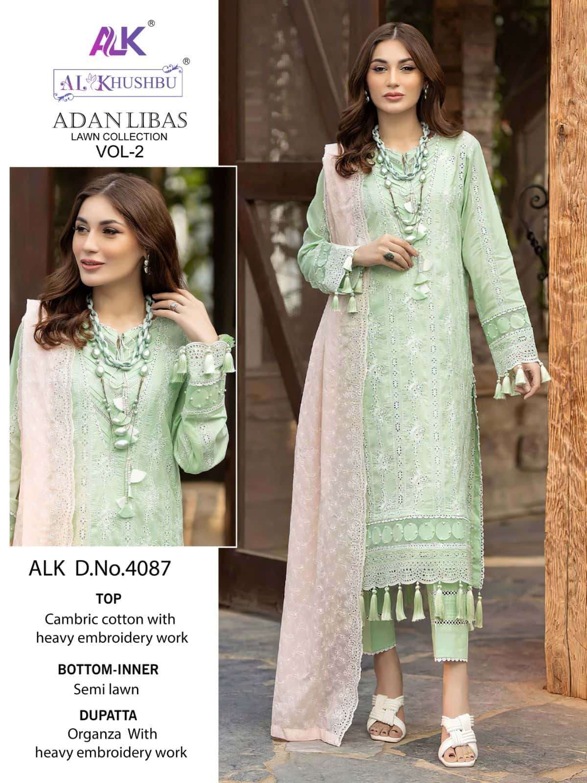 Al Khushbu 4087 Pakistani Festive Wear Style Cotton Suit Collection
