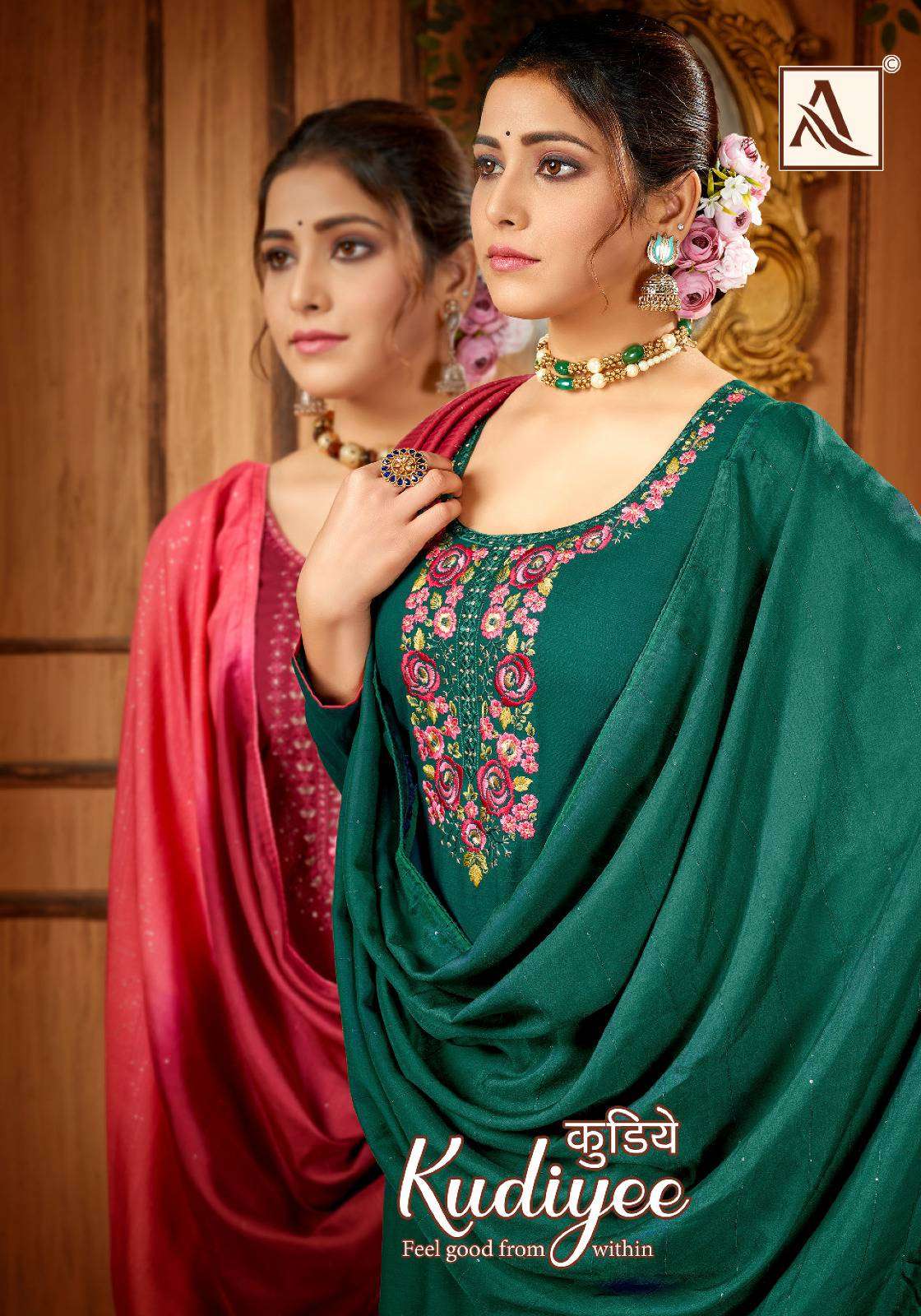 Alok Suit Kudiyee Fancy Rayon Festive Wear Salwar Kameez Catalog Supplier