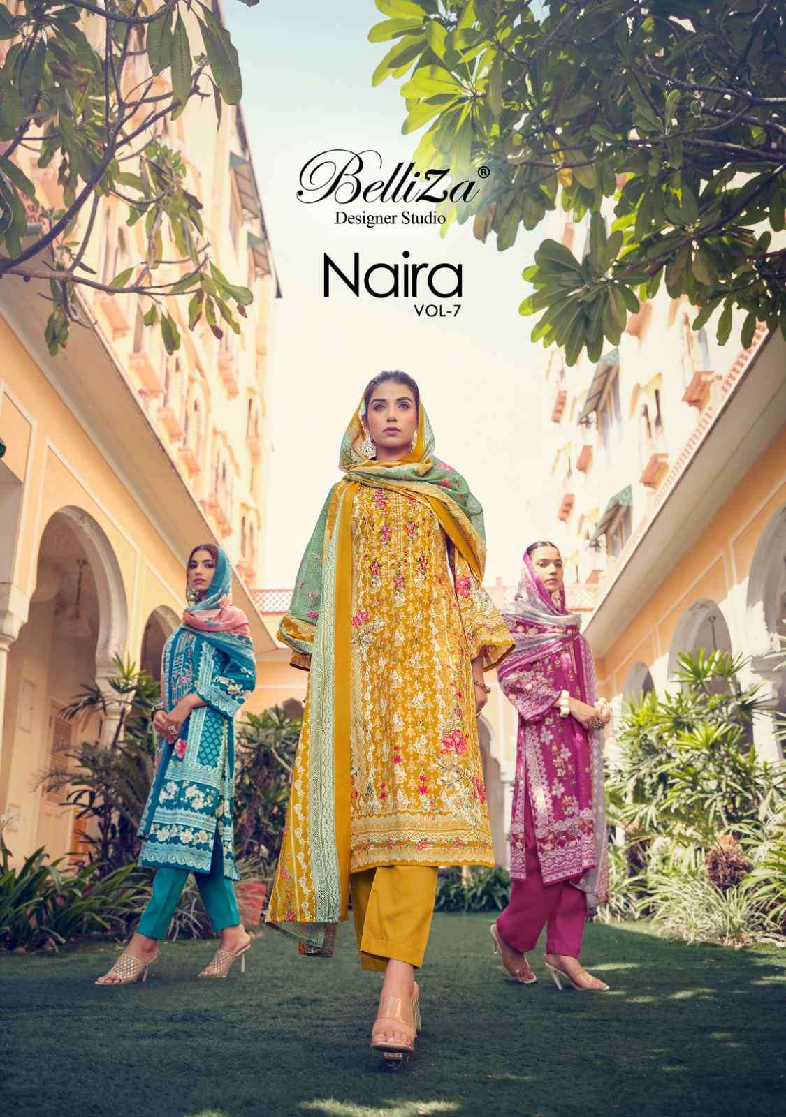 Belliza Naira Vol 7 Exclusive Pakistani Print Cotton Unstitch Dress Catalog Supplier