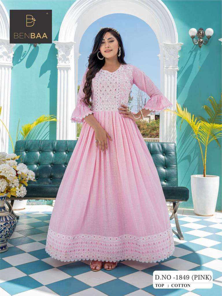 Benbaa D 1849 Fancy Flair Gown Ladies Collection Combo Designs Supplier