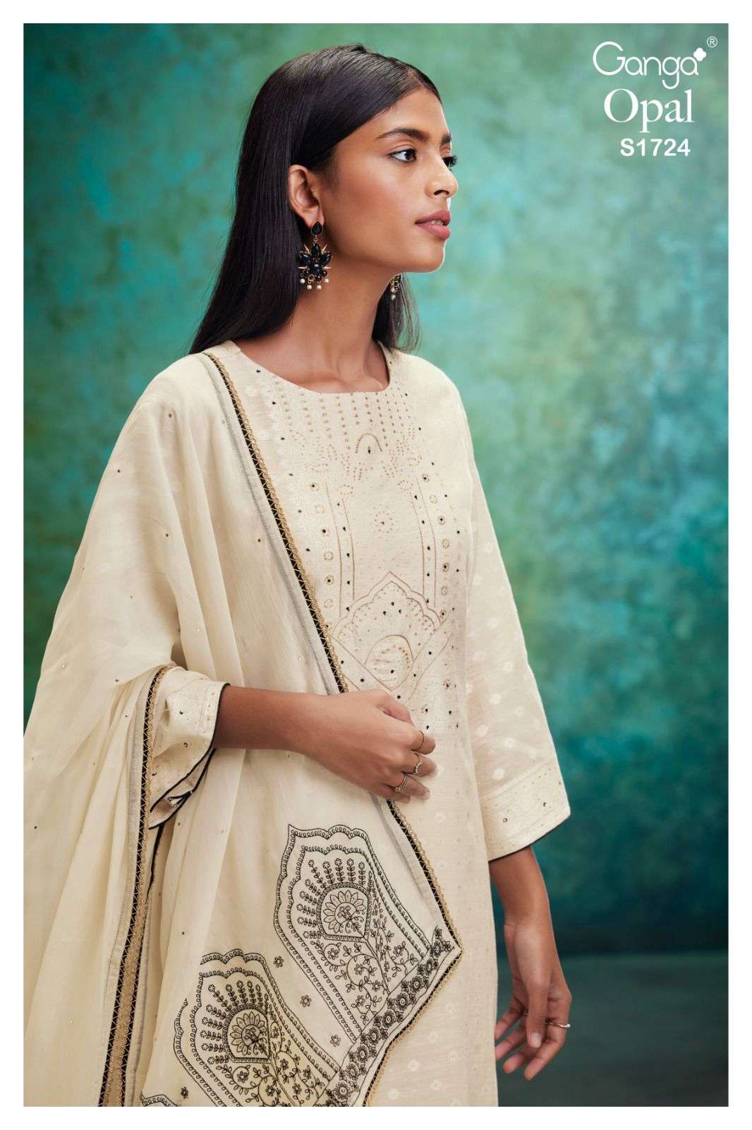 Ganga Opal 1724 Designer Jacquard Salwar Suit catalog Wholesale Price