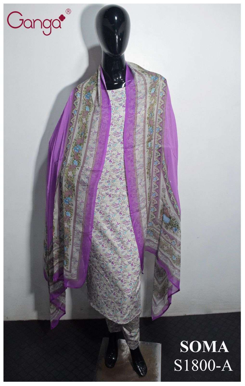 Ganga Soma 1800 Branded Cotton Unstitch Salwar Suit Dealers
