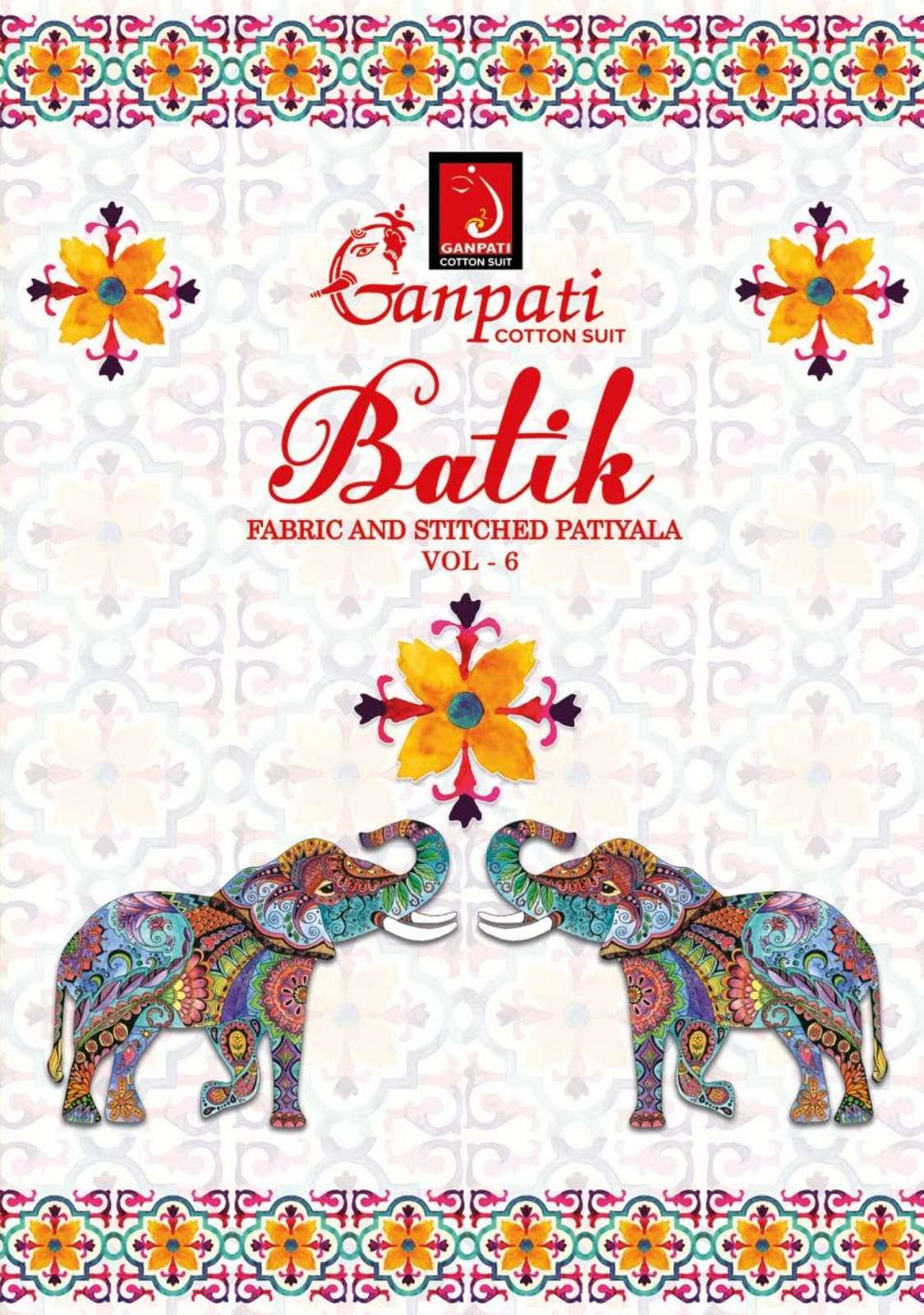 Ganpati Batik Vol 6 Patiala Style Cotton Unstitch Dress Catalog Dealers