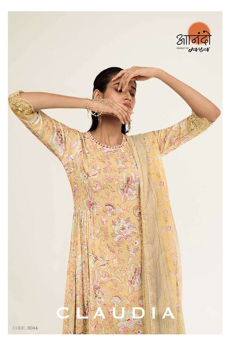 Jay Vijay Anando Claudia 8044 Digital Print Pure Linen Ladies Suit Catalog Supplier