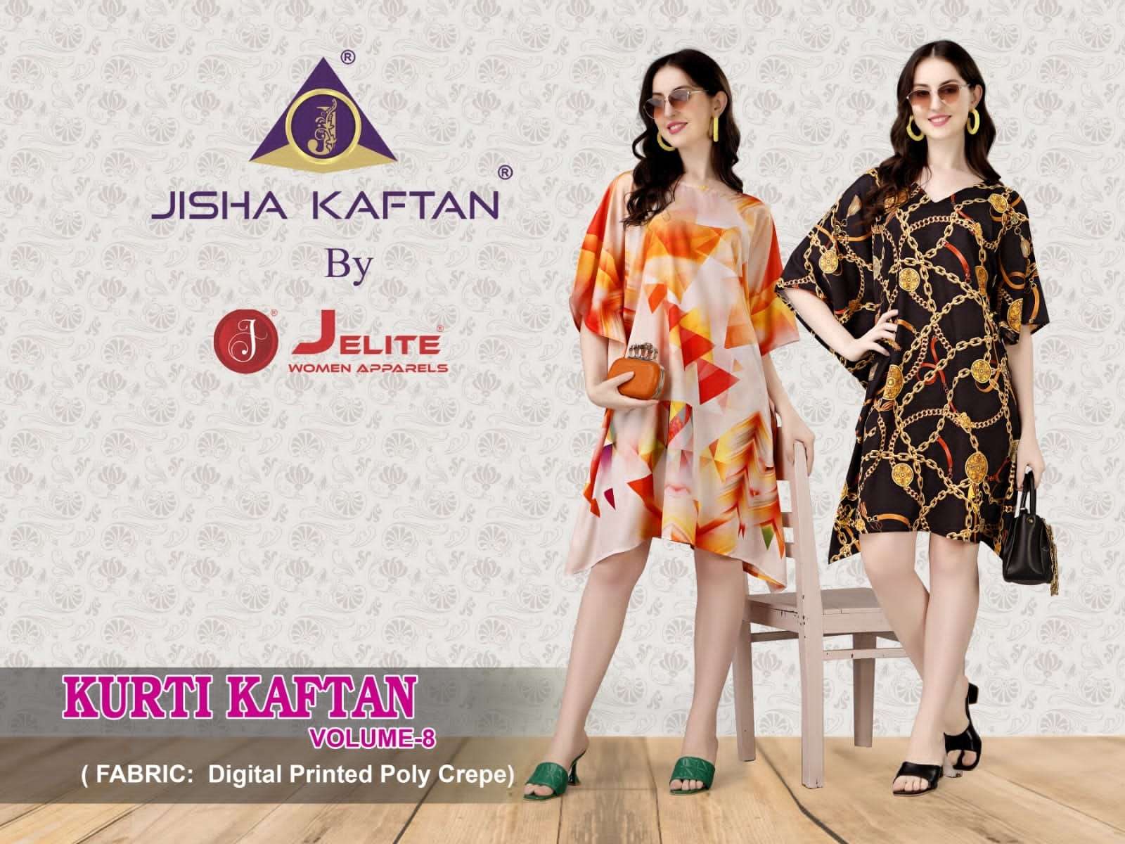 Jisha Kaftan Kurti Kaftan Vol 8 By Jelite Digital Print Kaftan Casual Wear Collection