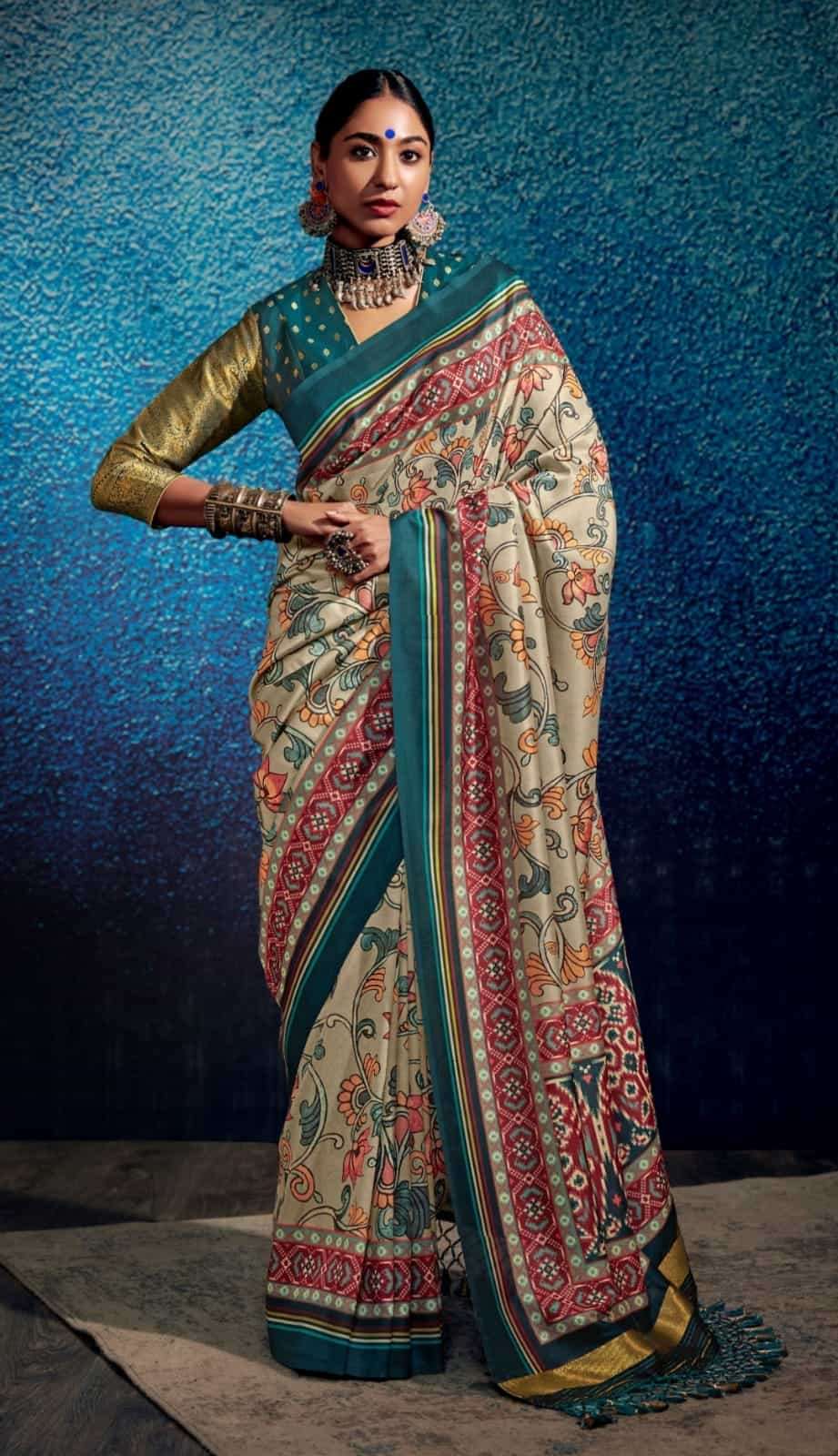 Kimora 2056 Kalam X Patola Party Wear Style Saree Collection