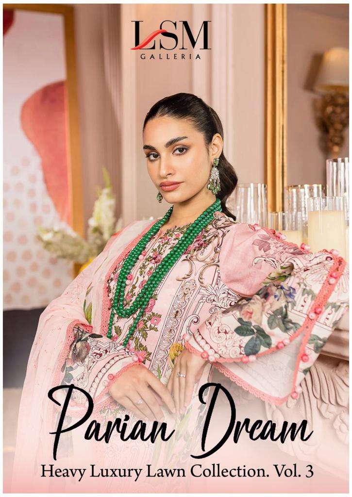 LSM Galleria Parian Dream Heavy Luxury Lawn Collection Vol 3 Pakistani Suit Dealers
