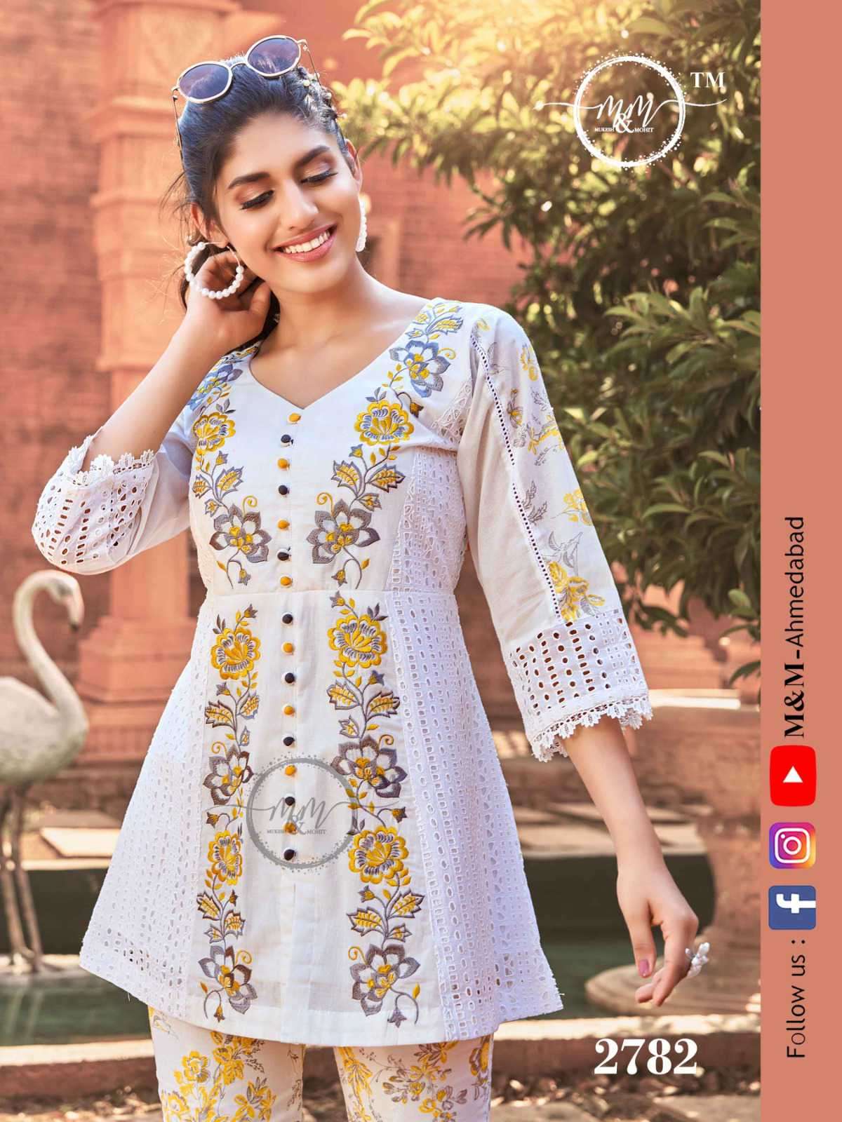 M And M 2782 Fancy Chikankari Cored Set Stylish Outfit Supplier