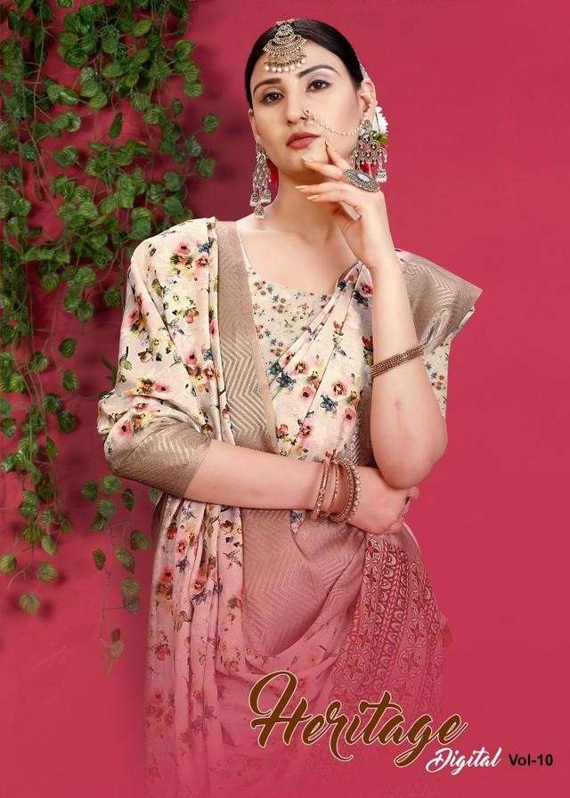 Mintorsi Heritage Digital Vol 10 1001 To 1006 Fancy Silk Banarasi Designs Saree Exporter