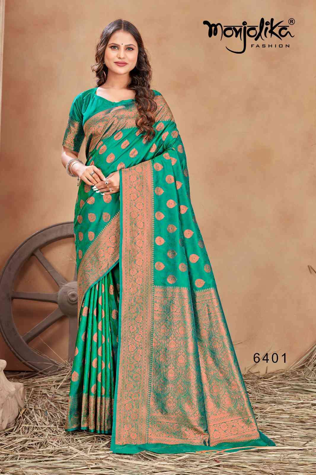 Monjolika Mahadevi 6401 To 6407 Fancy Banarasi Silk Saree Suppliers