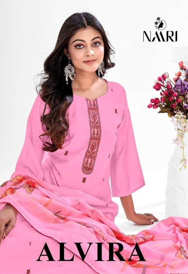 Naari Alvira Digital Print Pure Silk Exclusive Ladies Suit Wholesaler
