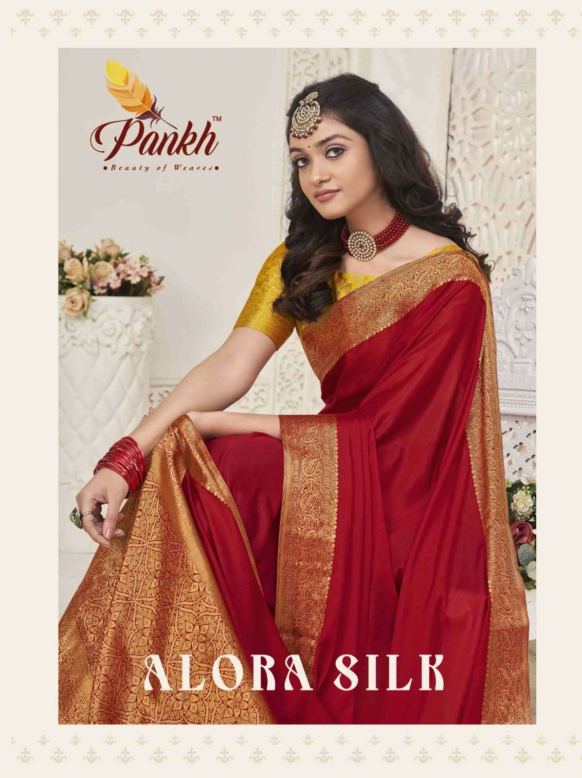 Pankh Alora Silk 5501 To 5510 Exclusive Silk Festive Wear Saree Wholesaler