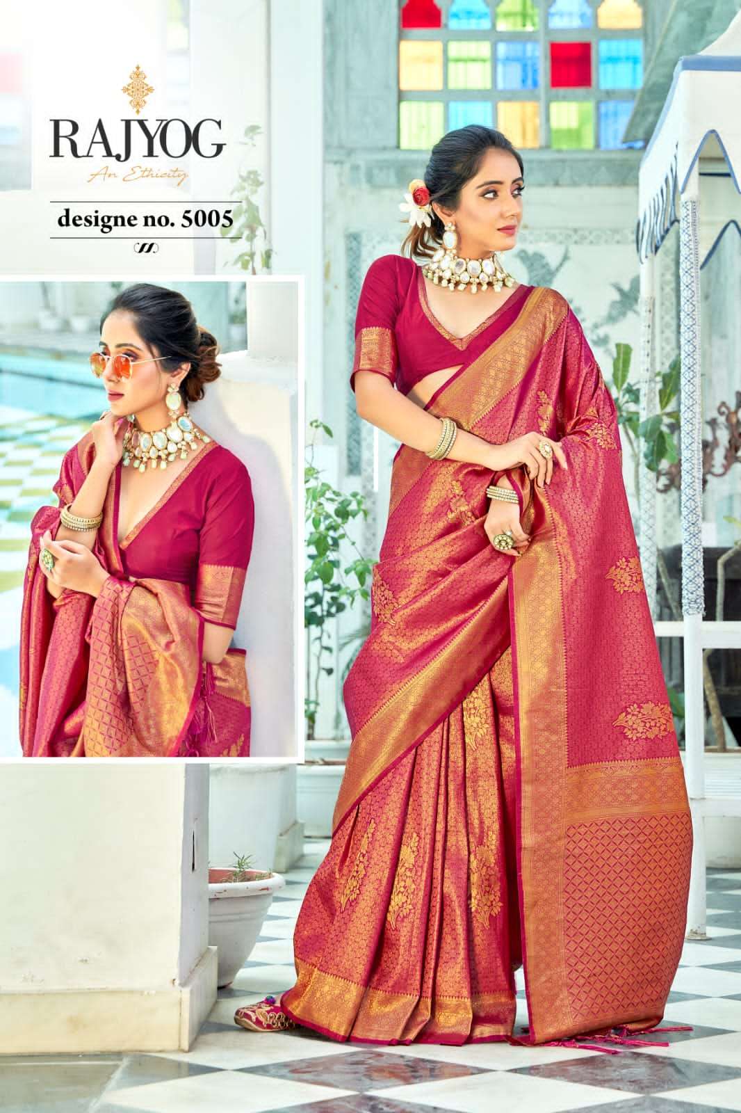 Rajyog Alankaar 5001 To 5008 Fancy Kanjivaram Silk Festive Wear Saree Supplier