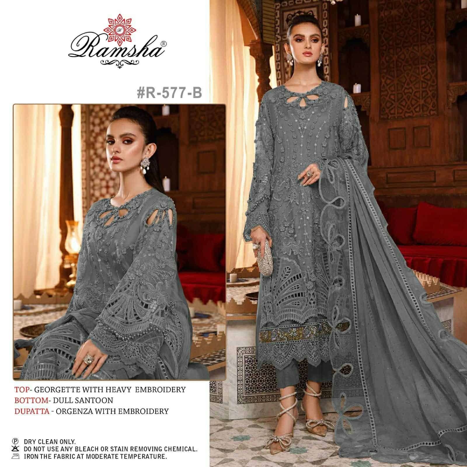 Ramsha R 577 B Pakistani Festive Wear Designer Suit Collection