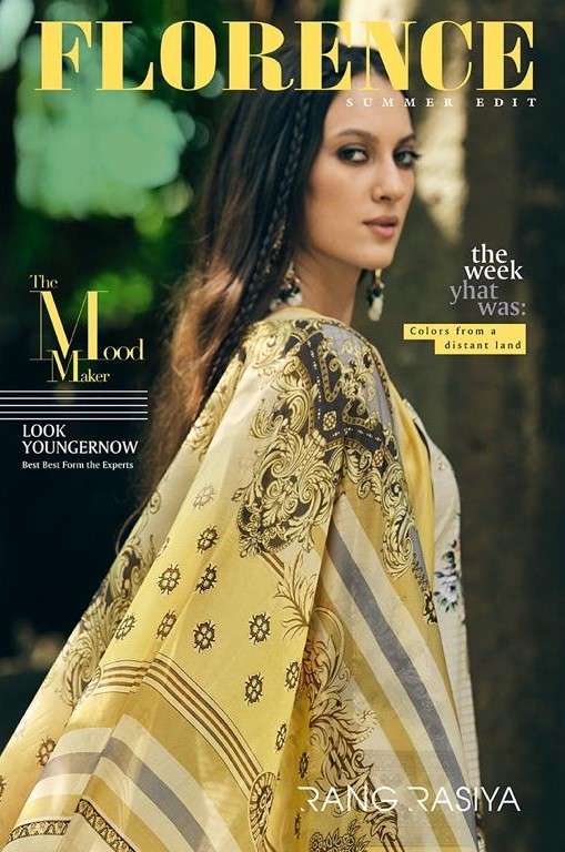 Rang Rasiya Florence Designer Pakistani pattern ladies Suit New Collection