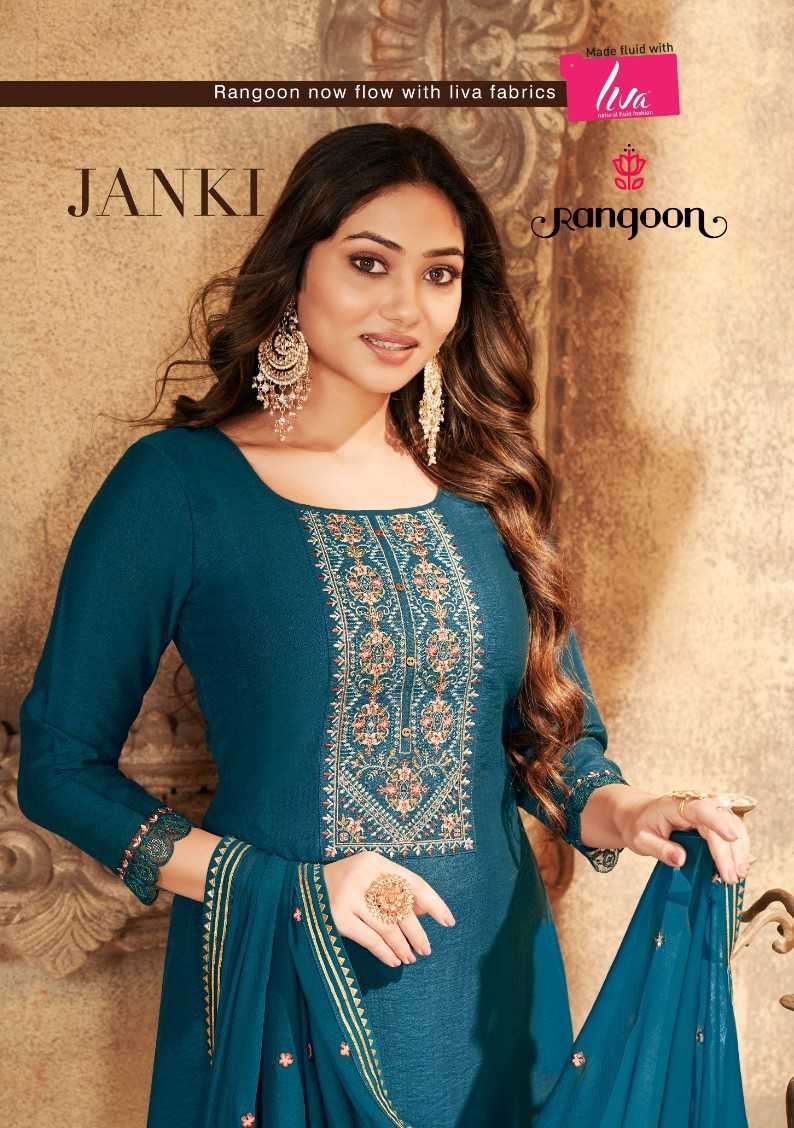 Rangoon Janki Fancy Viscose Readymade Dress New Collection Supplier