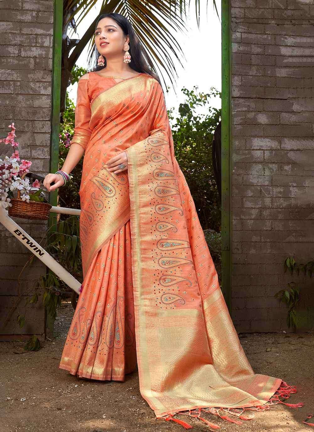 Sangam Jalsa Silk 1001 To 1006 Fancy Banarasi Silk Partywear Saree Dealers