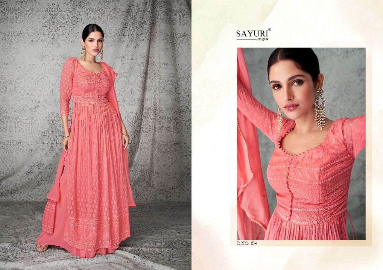 Pink Net Semi Stitched Designer Gown Style Suit Online FABANZA