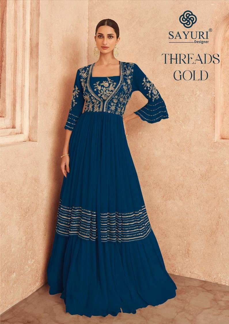 Sayuri Threads Gold Exclusive Free Size Readymade Gown New Collection
