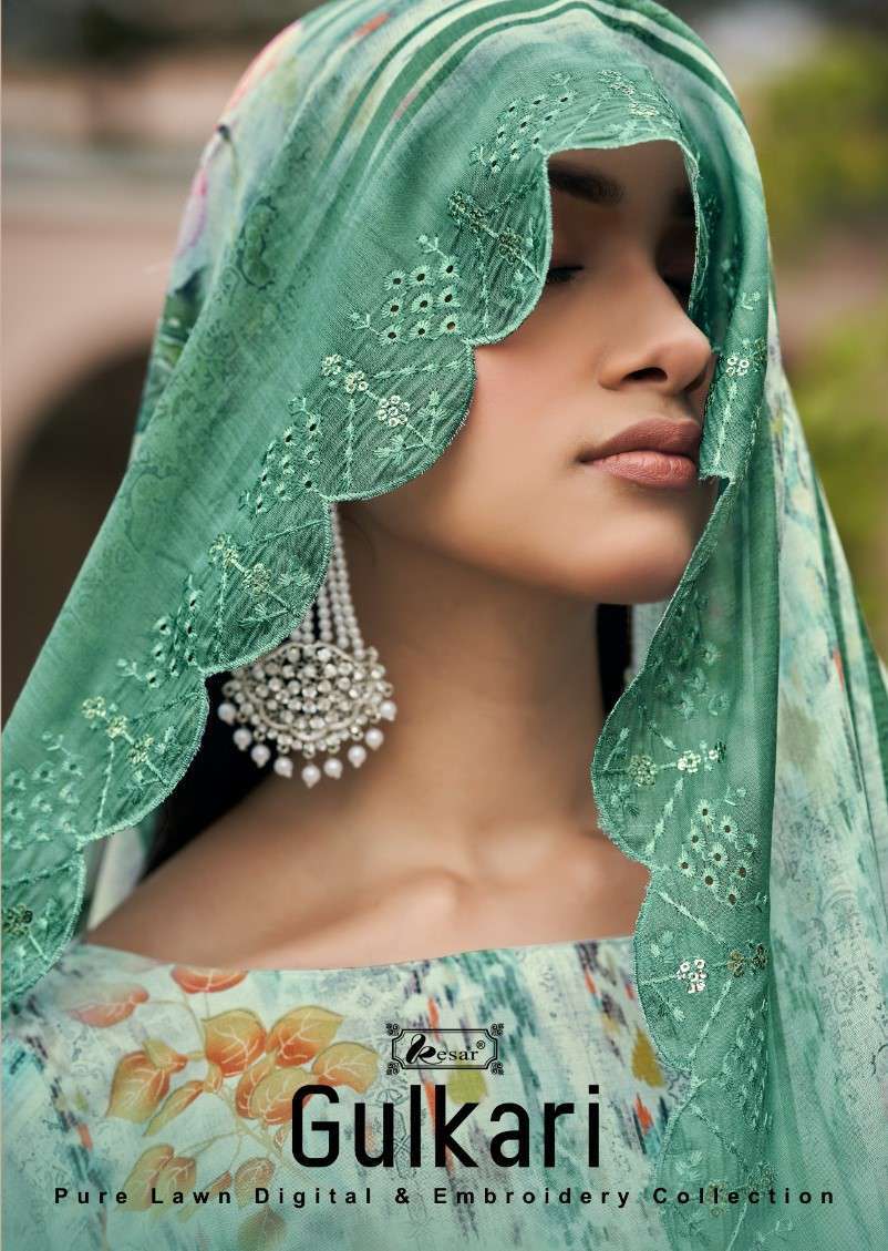 Shree Vijay Kesar Gulkari Exclusive Pure Lawn Digital Print Ladies Suit Exporter