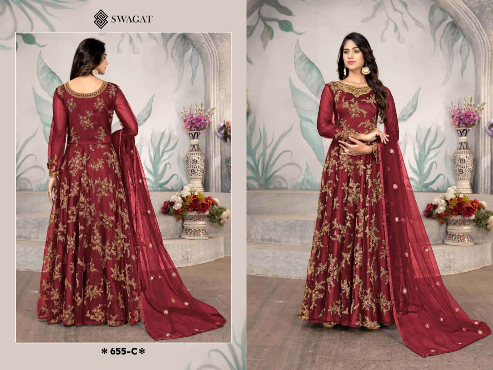 Swagat 655 C Wedding Wear Style Designer Gown Supplier