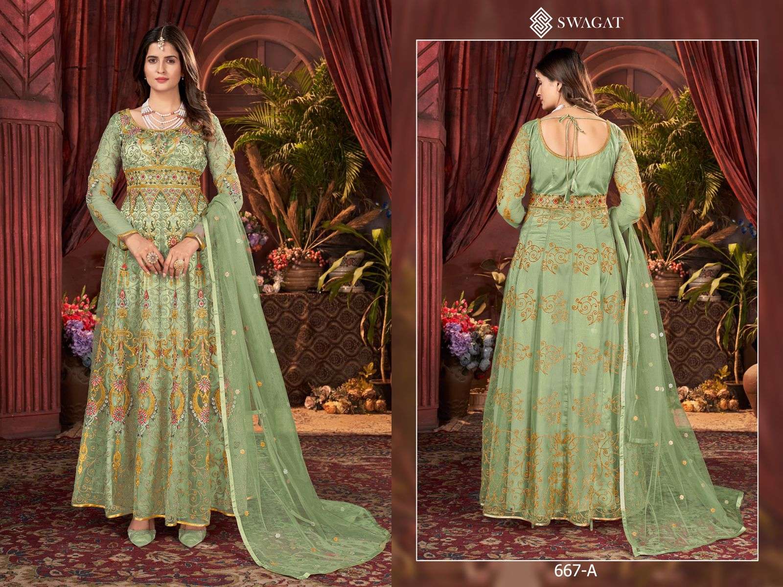 Swagat 667 Colors Partywear Anarakali Gown New Collection