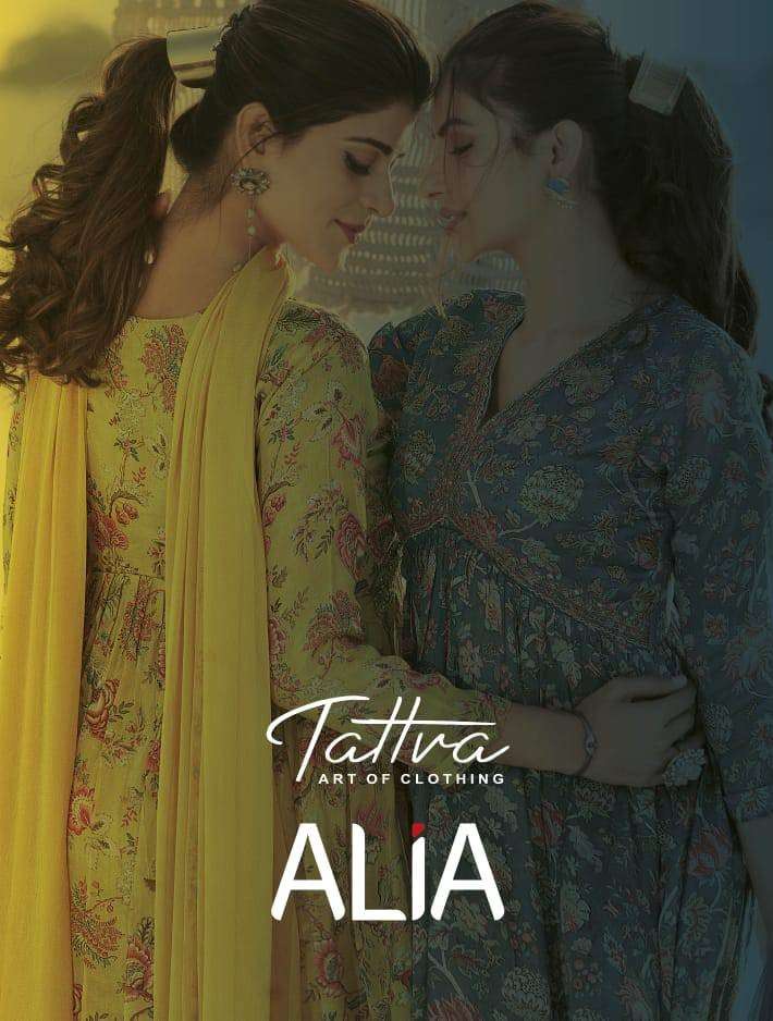 Tattva Alia Digital Floral Print Fancy Alia Cut Dress Size Set Collection