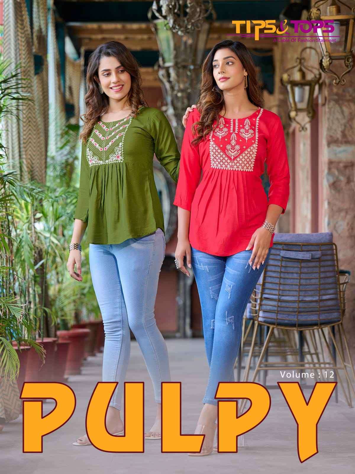 Tips And Tops Pulpy Vol 12 Heavy Rayon Fancy Short Tops Dealers