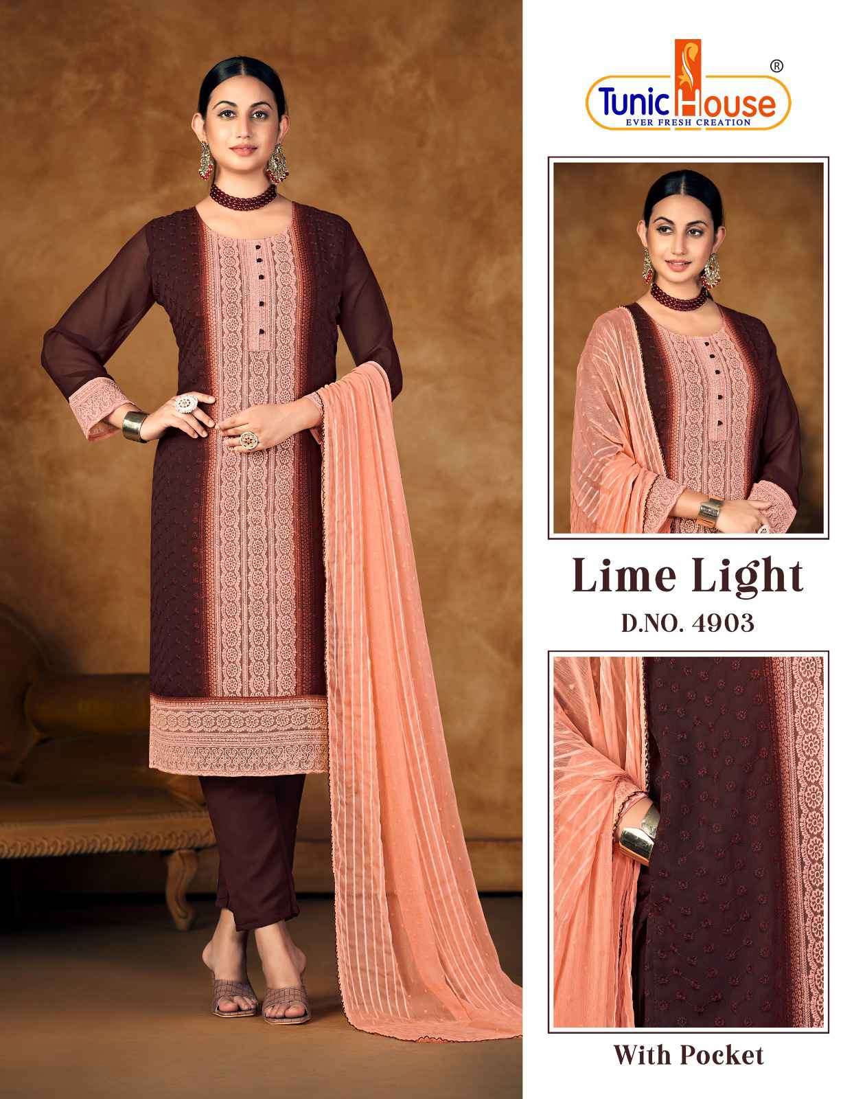 Tunic House Lime Light Fancy Lucknowi Style Combo Designs Suit