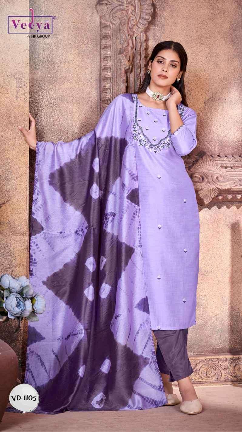 Vedya Rinaaz Fancy Silk Readymade 3 Piece Suit Online Wholesaler