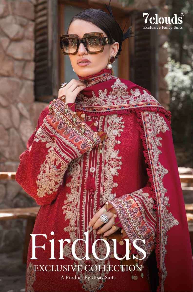 7 Clouds Firdous Exclusive Collection Fancy Designs Pakistani Cotton Suit Suppliers