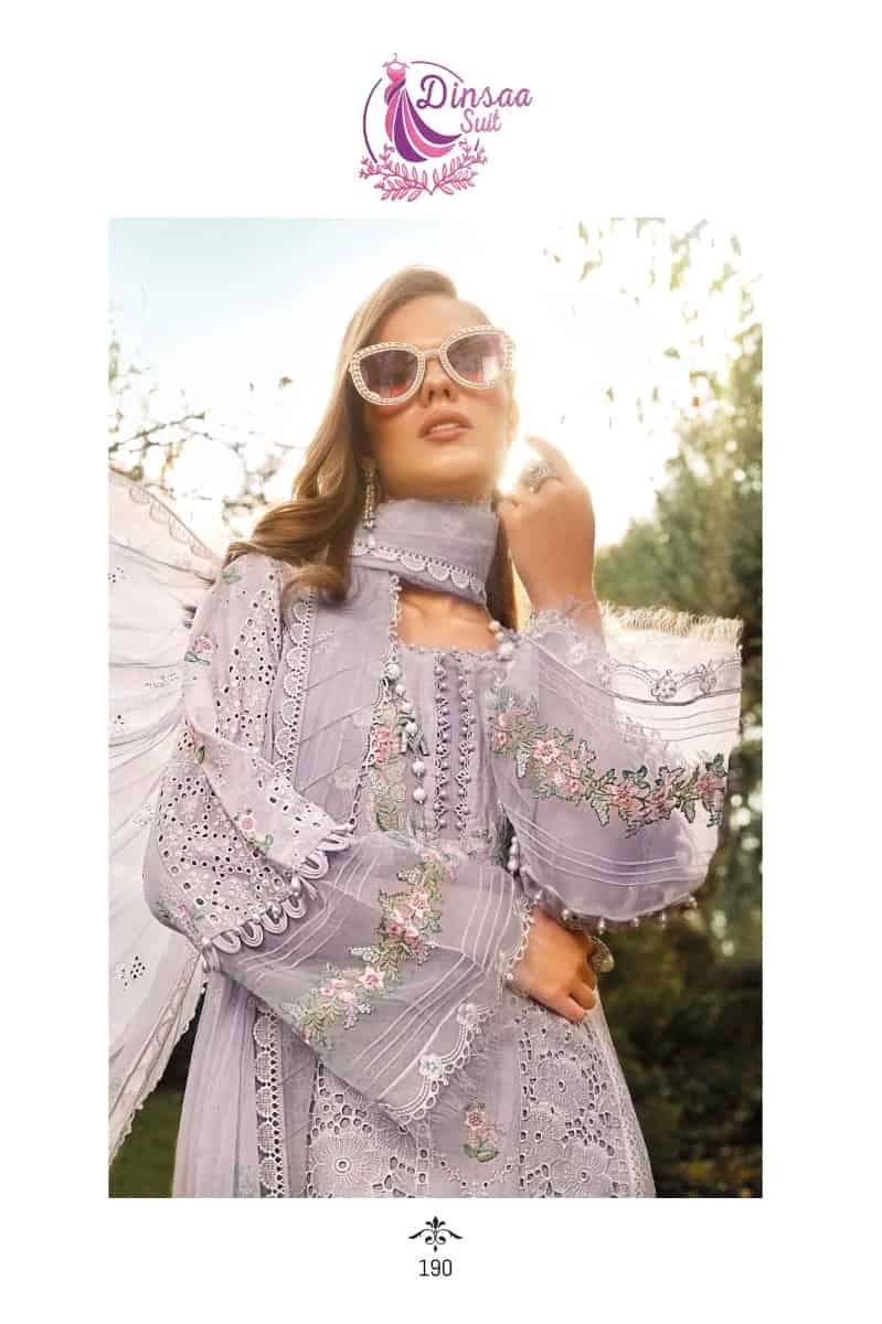 Dinsaa 190 Pakistani Festive Wear Cotton Suit Wholasaler