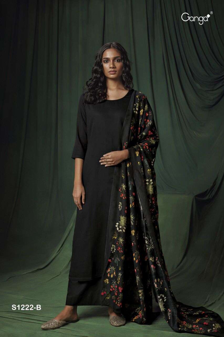 Ganga 1222 B Premium Cotton Satin Dress Online Collection