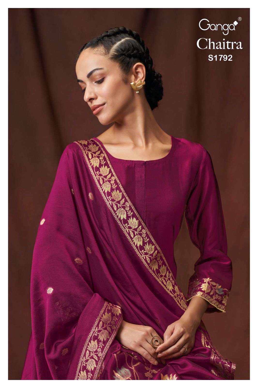 Ganga Chaitra 1792 Branded Fancy Silk Festive Wear Ladies Suit Supplier