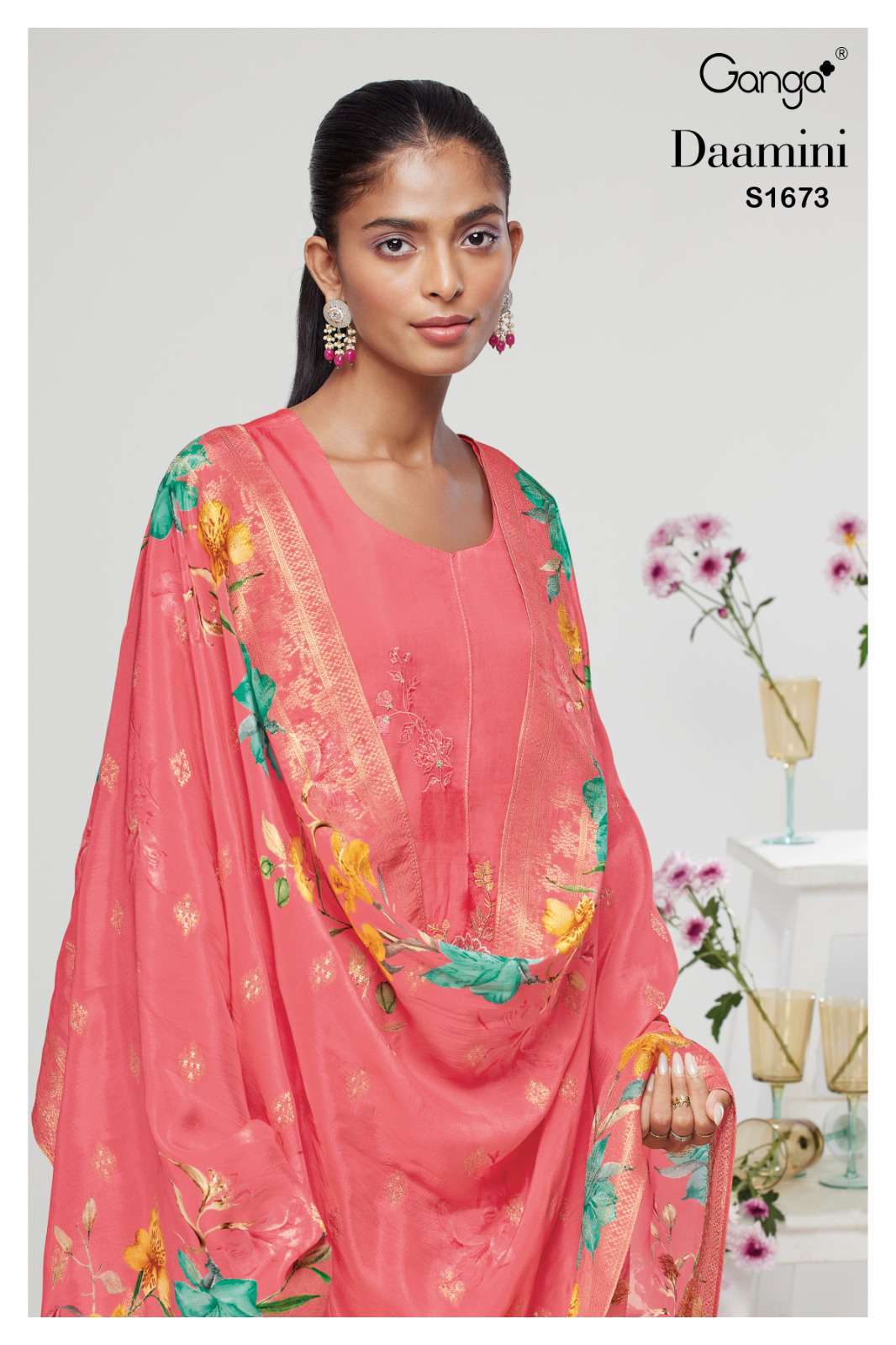 Ganga Daamini 1673 Fancy Silk Traditional Style Partywear Dress Exporter