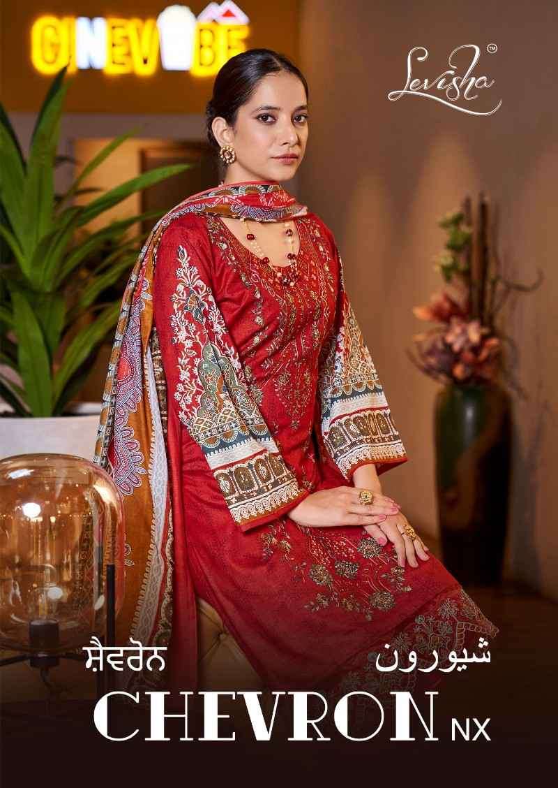 Levisha Chevron Nx Fancy Pakistani Style Lawn Cotton Dress Wholesaler
