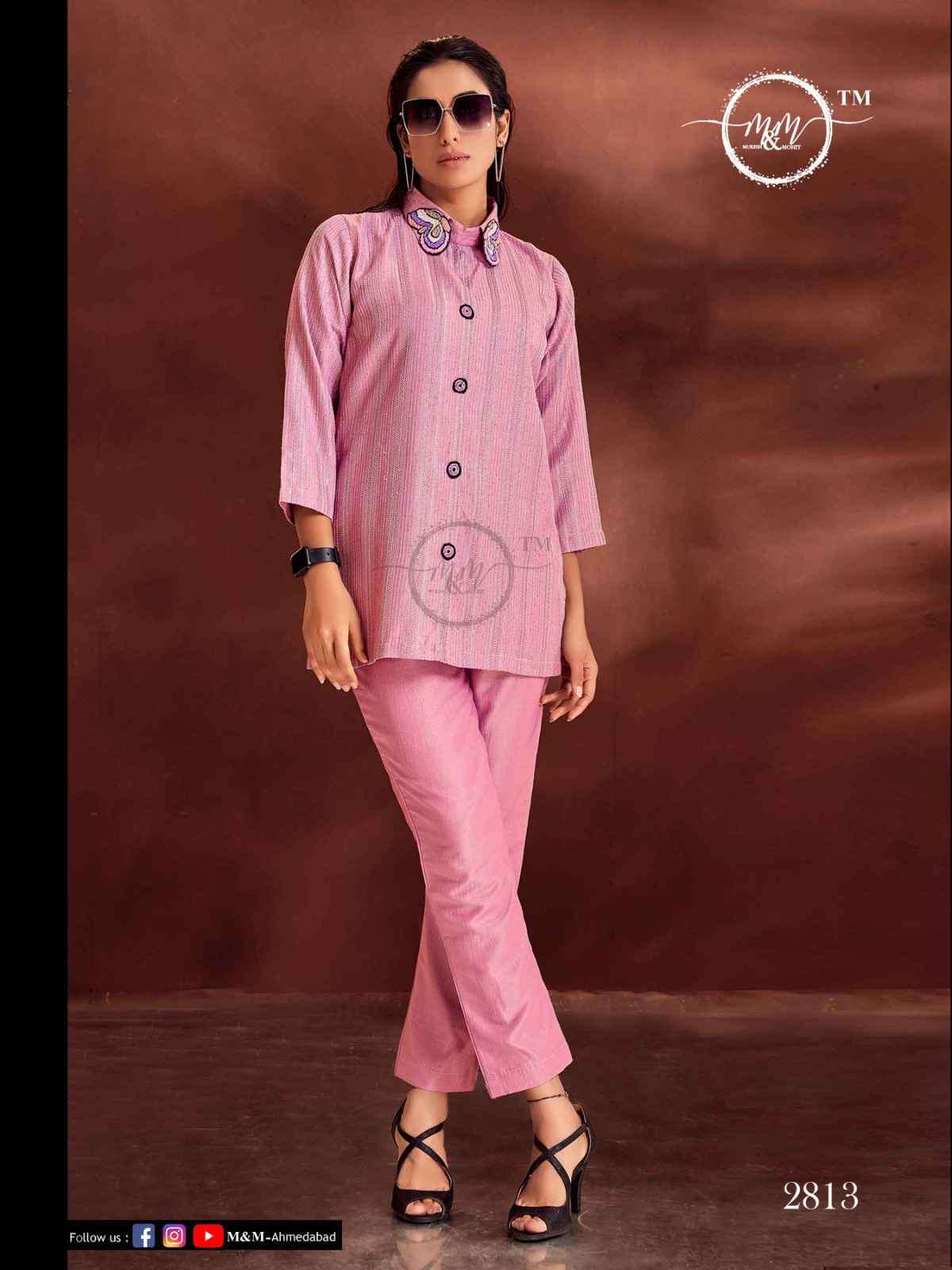 M And M 2813 Ladies Shirt Bottom Cord Set Designs Latest Collection