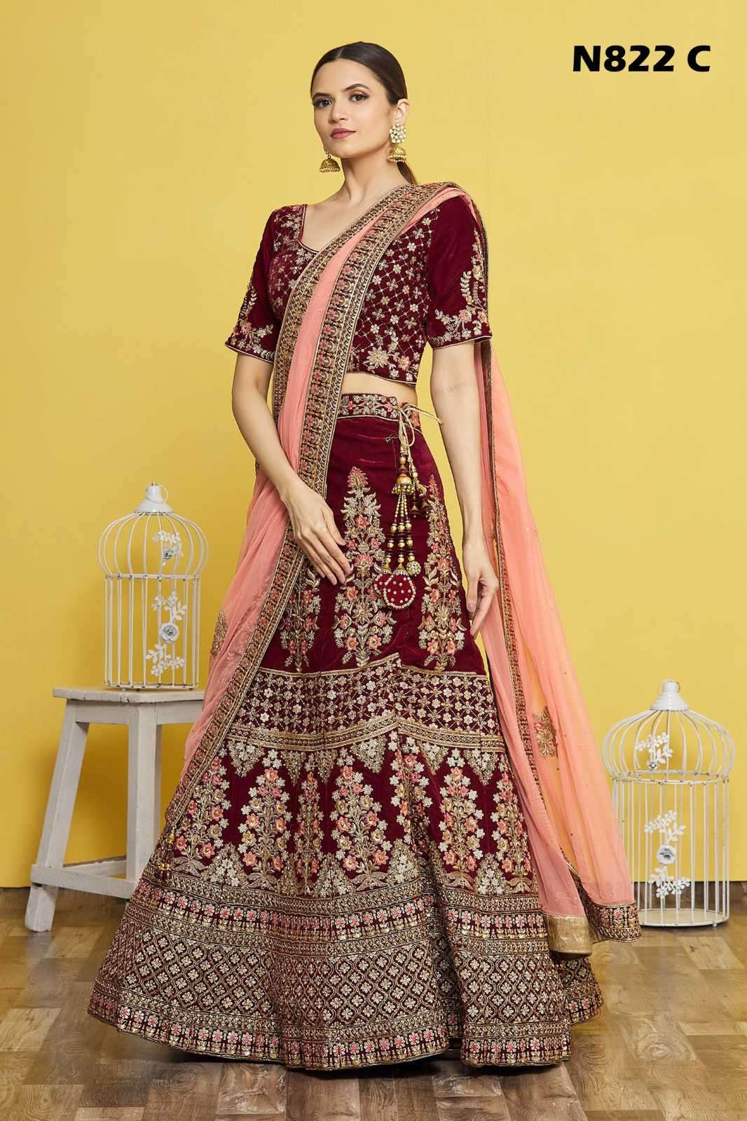 Mahotsav Nimaya N 800 Series Bridal Designer Velvet Lehenga Choli Suppliers