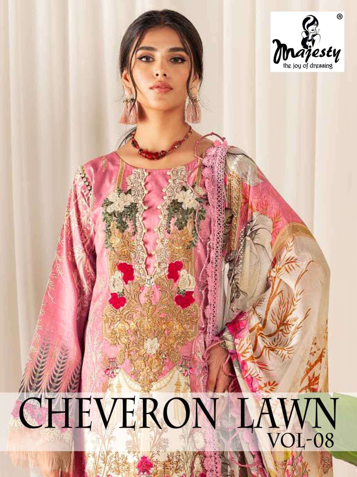 Majesty Cheveron Lawn Vol 8 Designer Print Pakistani Cotton Dress Supplier