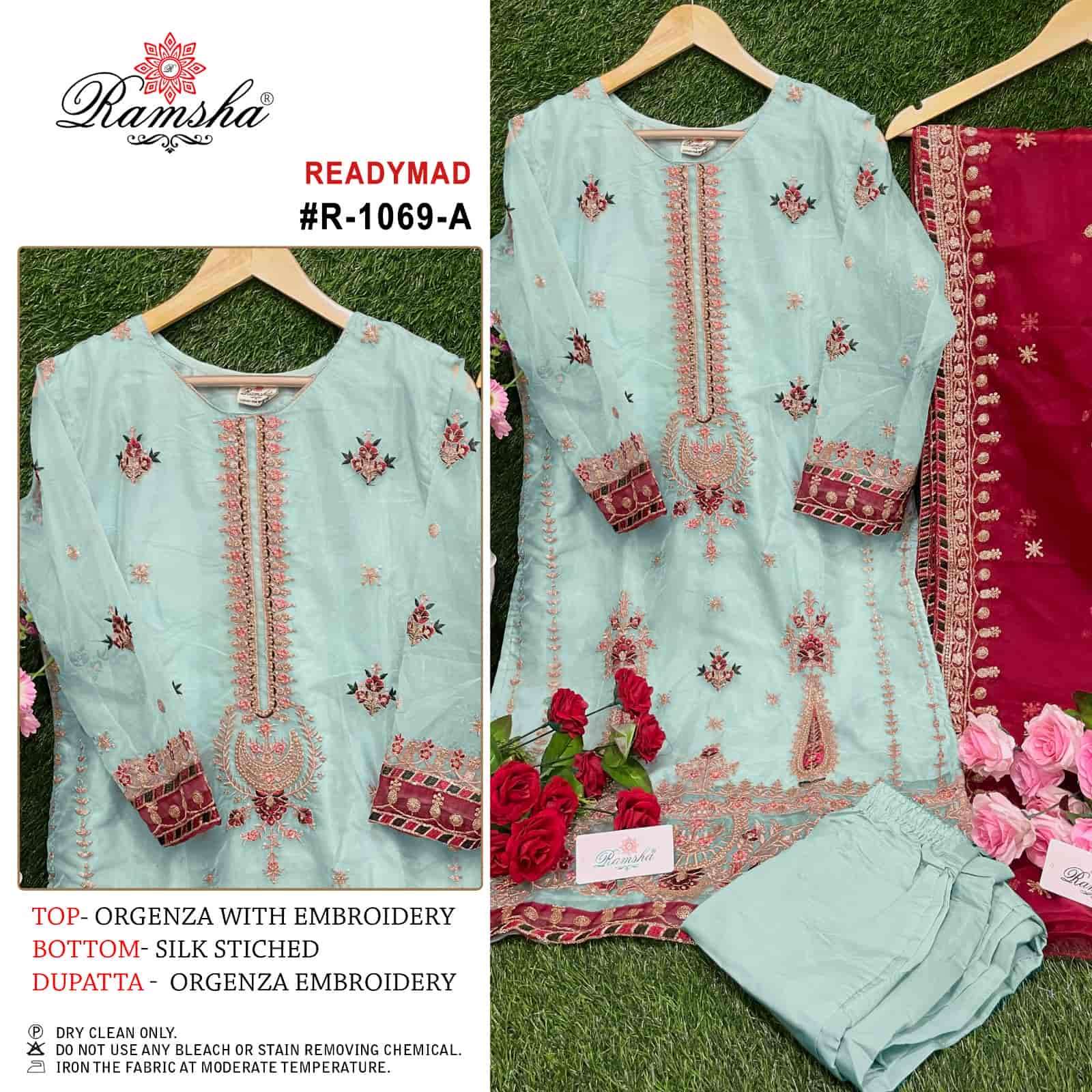 Ramsha R 1069 A Pakistani Fancy Designer Readymade Suit Collection